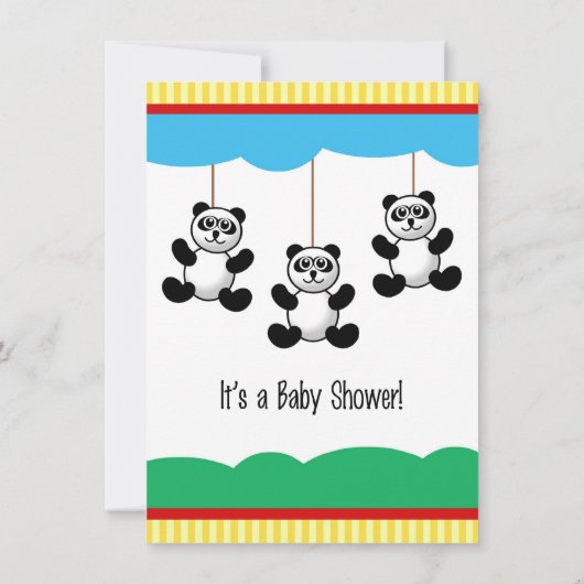 Baby Pandas Baby Dusche Einladung (Rückseite)