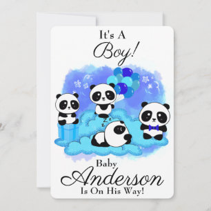 Baby Pandas Boy Baby Dusche Einladung