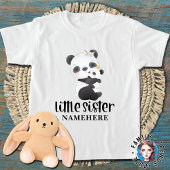Baby Pandas Watercolor Little Sister T-Shirt