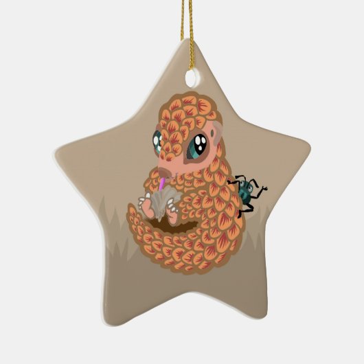 Baby Pangolin mit Ameise Keramikornament (Rechts)