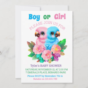 Baby Parrot Twins Einladung