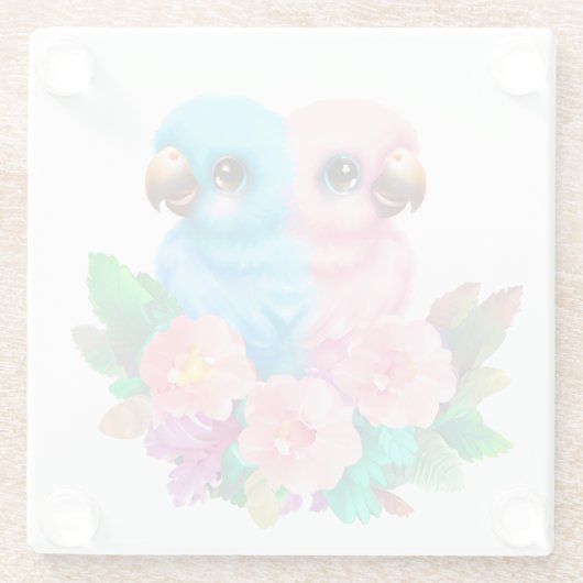 Baby Parrot Twins Glasuntersetzer (Rückseite)