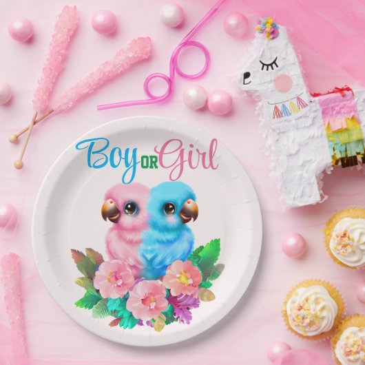 Baby Parrot Twins Pappteller (Party)