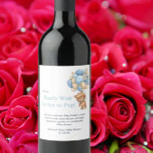 Baby-Party blaues Teddybär Weinetikett