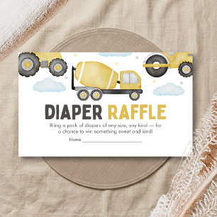 Baby-Party: Diaper-Raffel 'Unter Konstruktion' Begleitkarte