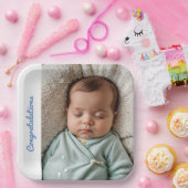 Baby Party Foto Glückwünsche schlucken und sehen Pappteller (Party)