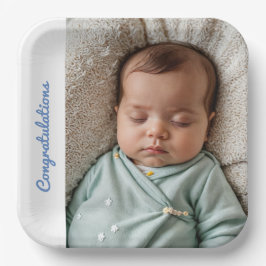 Baby Party Foto Glückwünsche schlucken und sehen Pappteller