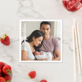 Baby Party Foto Glückwünsche schlucken und sehen Serviette (Beispiel)