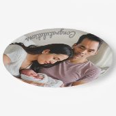 Baby Party Foto Papierplatte schlucken und sehen Pappteller (Schrägansicht)