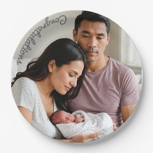 Baby Party Foto Papierplatte schlucken und sehen Pappteller (Vorderseite)