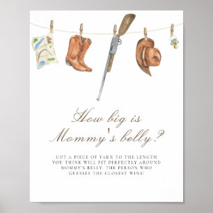 Baby-Party für Jäger Wie groß ist Mamas Bauch Poster