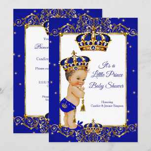 Baby-Party für kleinen Prinzenjungen Royal Blau Go Einladung