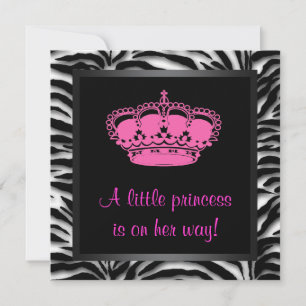 Baby-Party für kleines Prinzessin in Hot Pink mit  Einladung
