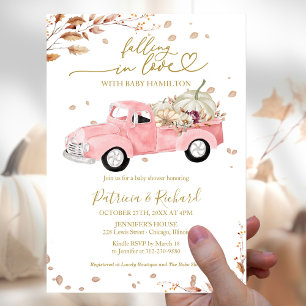 Baby-Party für Mädchen mit rosa Lastwagen zum Them Einladung