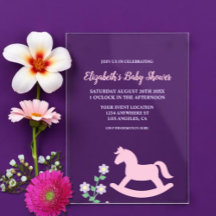 Baby-Party für Mädchen mit rosa Schaukelpferd