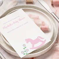 Baby-Party für Mädchen mit rosa Schaukelpferd