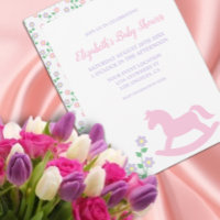 Baby-Party für Mädchen mit rosa Schaukelpferd