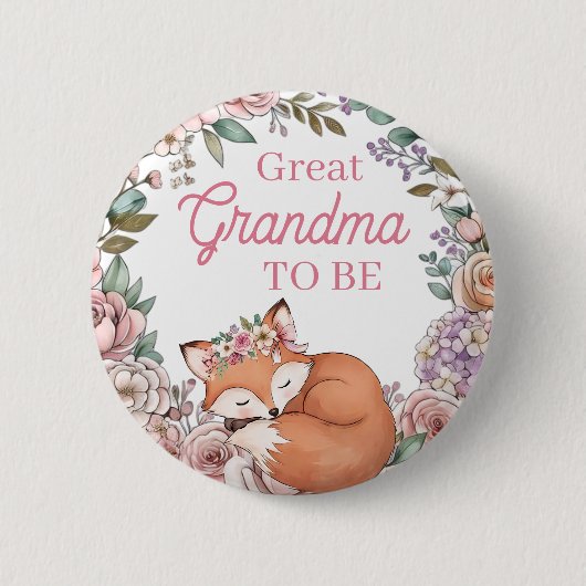 Baby-Party für Mädchen | Ur-Oma wird Großmutter Button (Vorderseite)