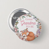 Baby-Party für Mädchen | Ur-Oma wird Großmutter Button (Vorne & Hinten)