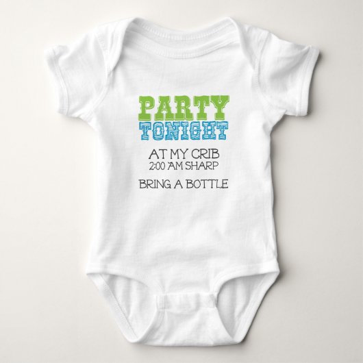 Baby-Party heute Abend an meiner Krippe Baby Strampler (Vorderseite)
