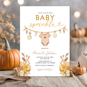 Baby-Party im Herbst mit Wäscheleine, geschlechtsn Einladung