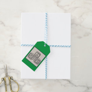 Baby-Party mit Alphabet-Blöcken in Grün  Geschenkanhänger