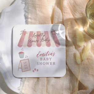 Baby-Party mit lokaler Babybauernmarkt-Verkostung Rechteckiger Pappuntersetzer