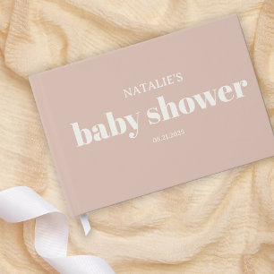 Baby-Party mit rosa Sandstein-Typografie Gästebuch