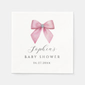 Baby-Party mit rosa Schleife Serviette (Vorderseite)