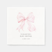 Baby-Party mit rosa Schleife  Serviette (Vorderseite)