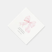 Baby-Party mit rosa Schleife  Serviette (Ecke)