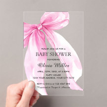 Baby-Party mit rosa Schleifenband