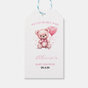 Baby-Party mit rosa Teddybär Geschenkanhänger