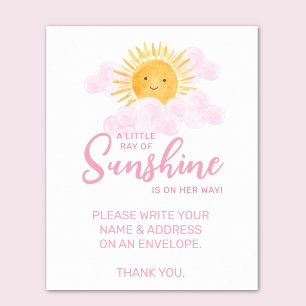 Baby-Party-Name und -Adresse für Mädchen: Ein Sonn Poster