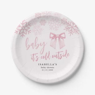 Baby-Party 'Pink Bow Baby It's Cold Outside' Pappteller