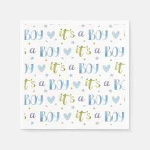 Baby-Party Servietten aus Papier "It's a Boy", Bab