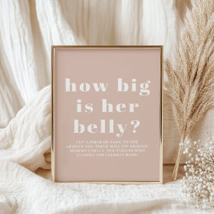 Baby-Party-Spiel mit rosa Sandstein-Typografie Poster