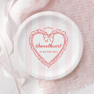 Baby-Party-Tellerplatten 'Little Sweetheart' Pappteller