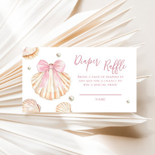 Baby-Party-Windel-Raffle mit rosa Schleife und Mus Begleitkarte