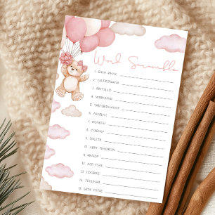 Baby-Party-Wortverwirrungsspiel 'Rosa Kaum Erwarte