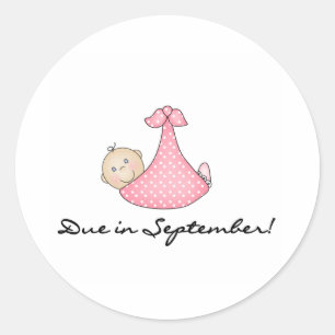 Baby passend im September Runder Aufkleber