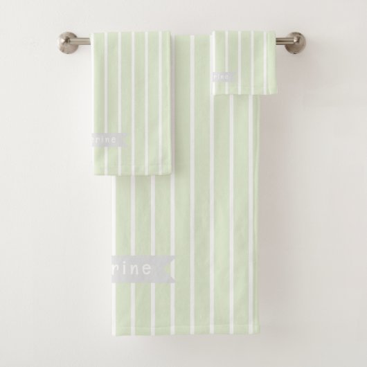 Baby Pastell Stripes grünes Handtuch Badhandtuch Set (Insitu)