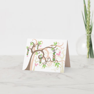 Baby Peas in Pod Twin Girls Danke Note Card