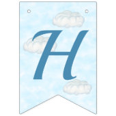 Baby Penguin Airplane Blue Personalisiert Geburtst Wimpelkette (Zweite Fahne)