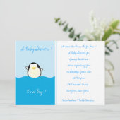 Baby Penguin - Babydusche Einladungen (Stehend Vorderseite)