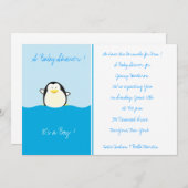 Baby Penguin - Babydusche Einladungen (Vorne/Hinten)