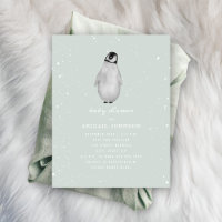 Baby Penguin Blue Boy Winter Baby Dusche