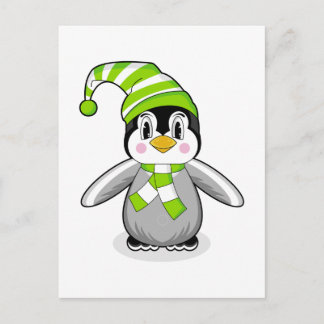 Baby Penguin Christmas Postcard Feiertagspostkarte