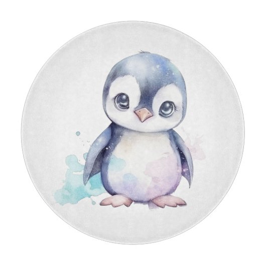 Baby Penguin Cutting Board Schneidebrett (Vorderseite)