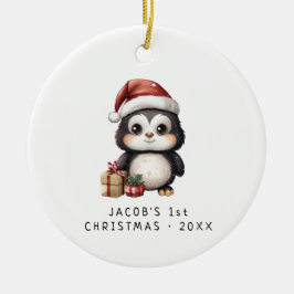 Baby Penguin | Erste Weihnachten des Kindes Keramik Ornament